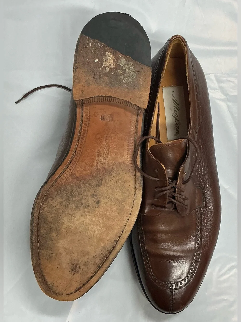 Mezlan Brown Leather Derby Lace-Up Shoes PR26-11
